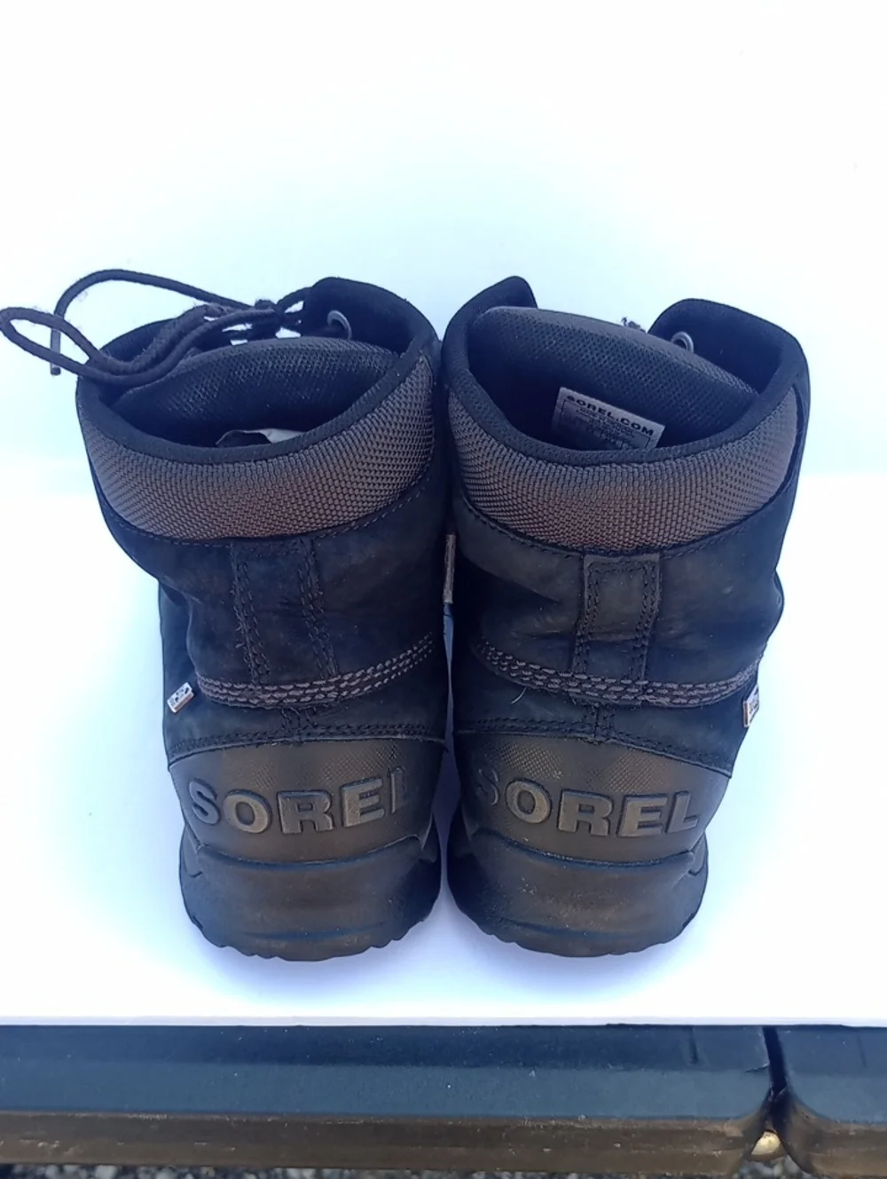 Sorel Paxson 6IN Outdry Hiking Boots Black Nubuck Leather Size 10.5 Waterproof